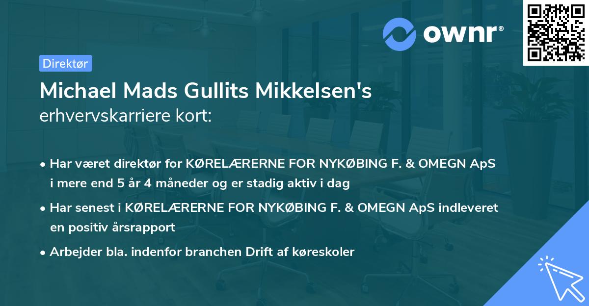 Michael Mads Gullits Mikkelsen's erhvervskarriere kort