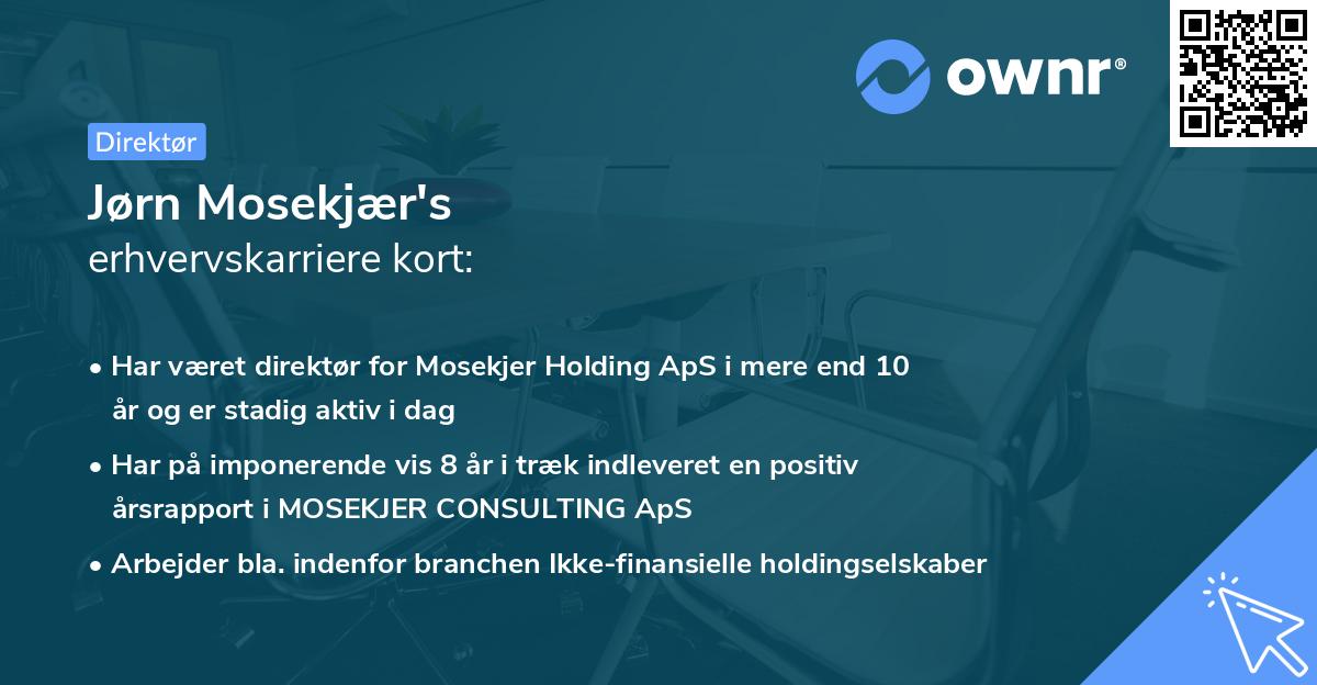 Jørn Mosekjær's erhvervskarriere kort