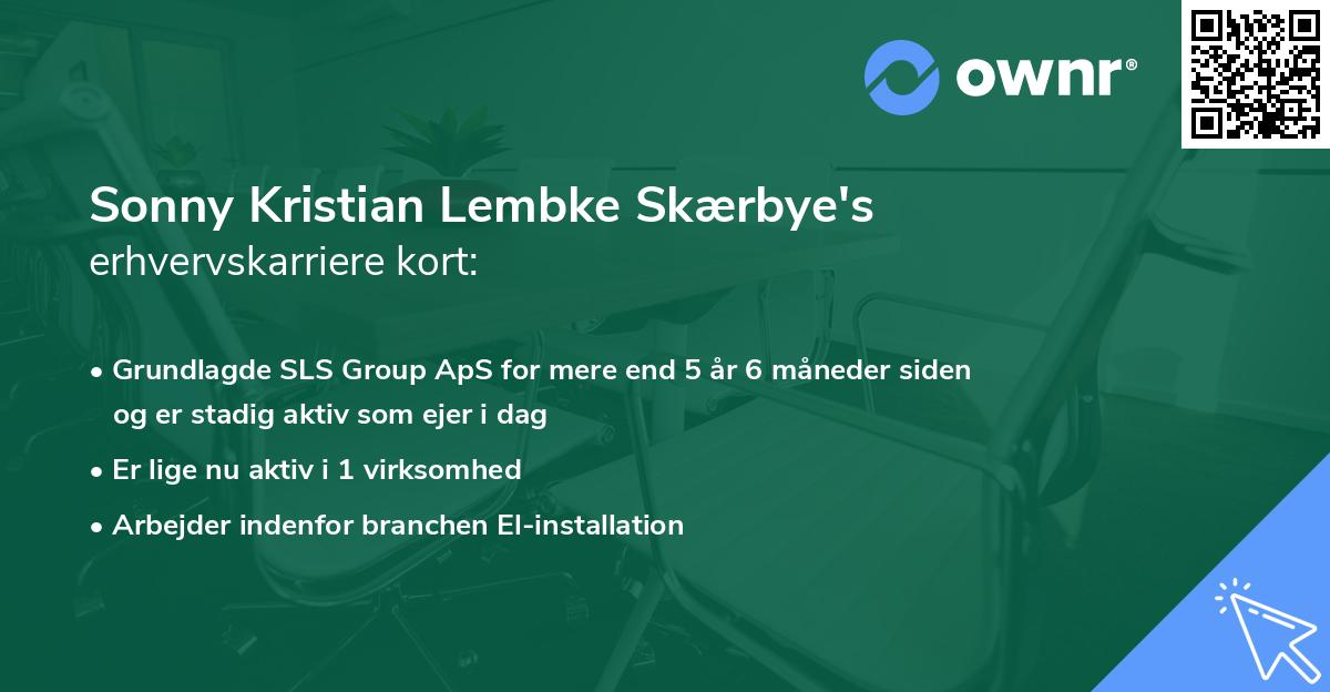 Sonny Kristian Lembke Skærbye's erhvervskarriere kort