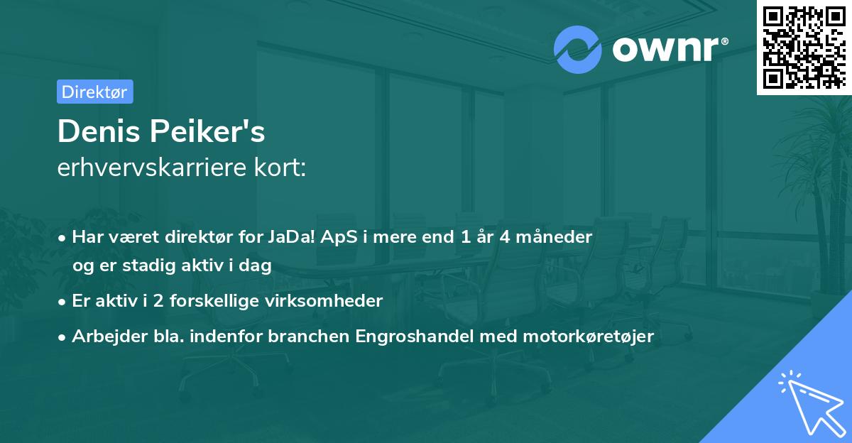 Denis Peiker's erhvervskarriere kort