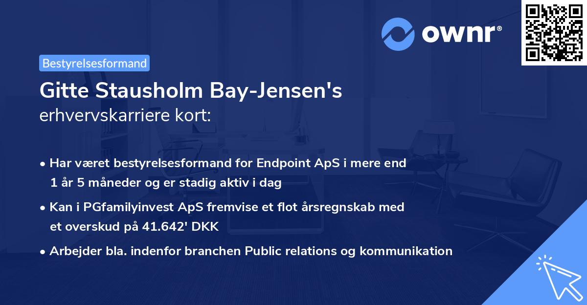 Gitte Stausholm Bay-Jensen's erhvervskarriere kort