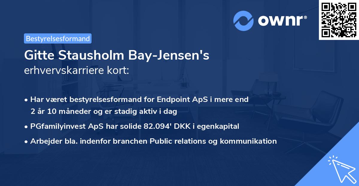 Gitte Stausholm Bay-Jensen's erhvervskarriere kort