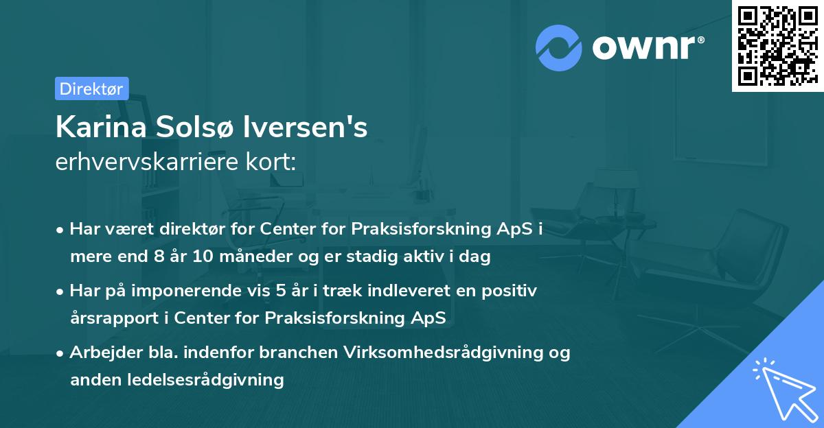 Karina Solsø Iversen's erhvervskarriere kort