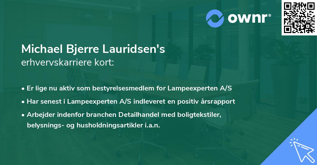 Michael Bjerre Lauridsen's erhvervskarriere kort