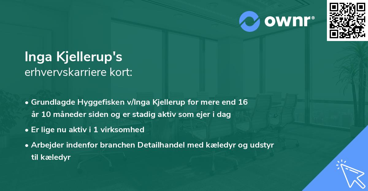 Inga Kjellerup's erhvervskarriere kort