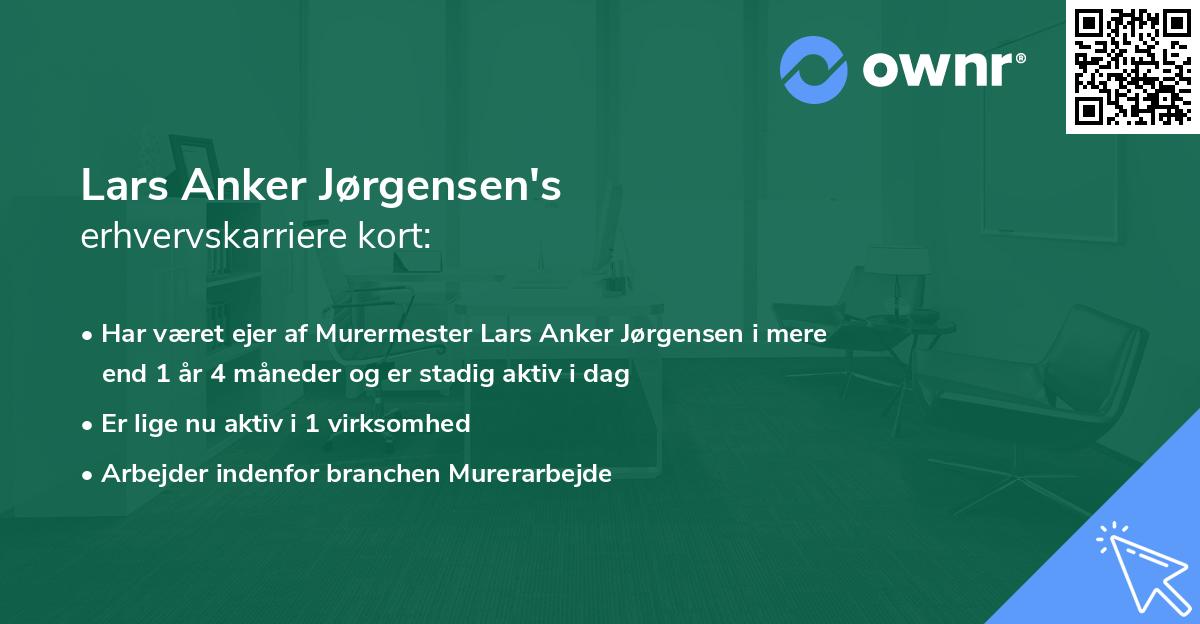 Lars Anker Jørgensen's erhvervskarriere kort