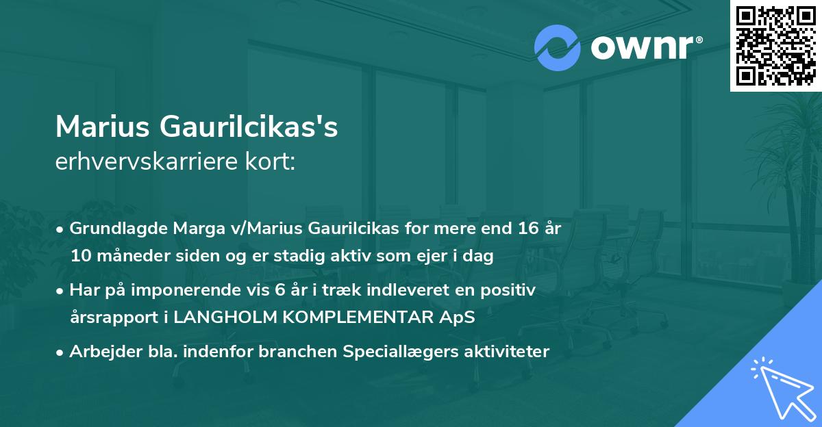 Marius Gaurilcikas's erhvervskarriere kort