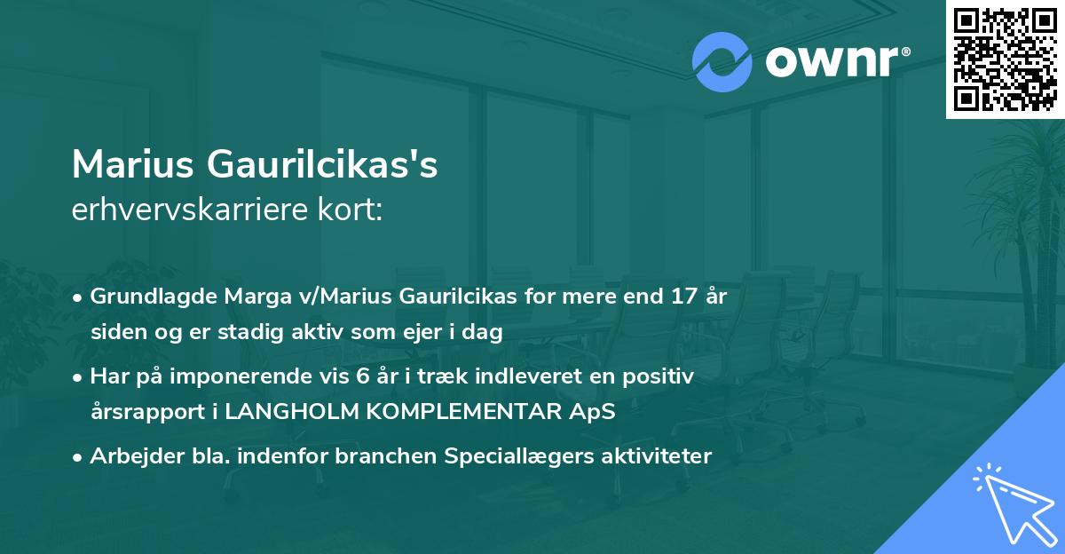 Marius Gaurilcikas's erhvervskarriere kort