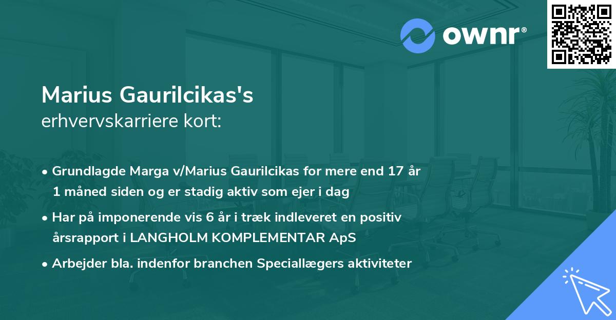 Marius Gaurilcikas's erhvervskarriere kort