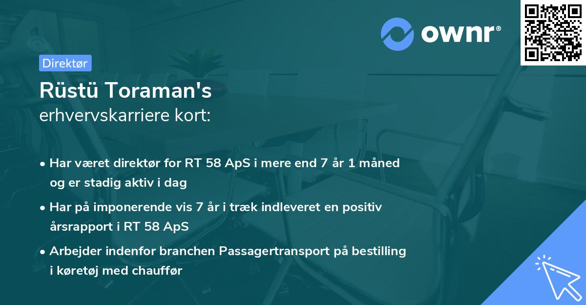 Rüstü Toraman's erhvervskarriere kort