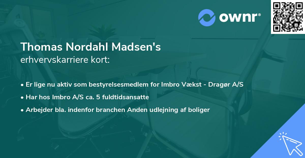 Thomas Nordahl Madsen's erhvervskarriere kort