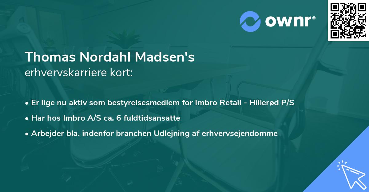 Thomas Nordahl Madsen's erhvervskarriere kort