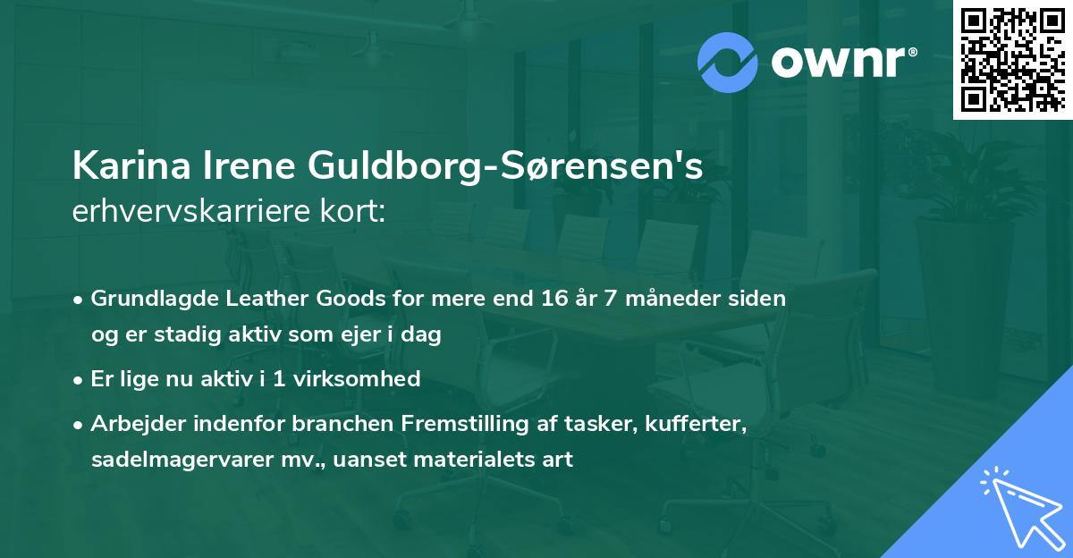 Karina Irene Guldborg-Sørensen's erhvervskarriere kort