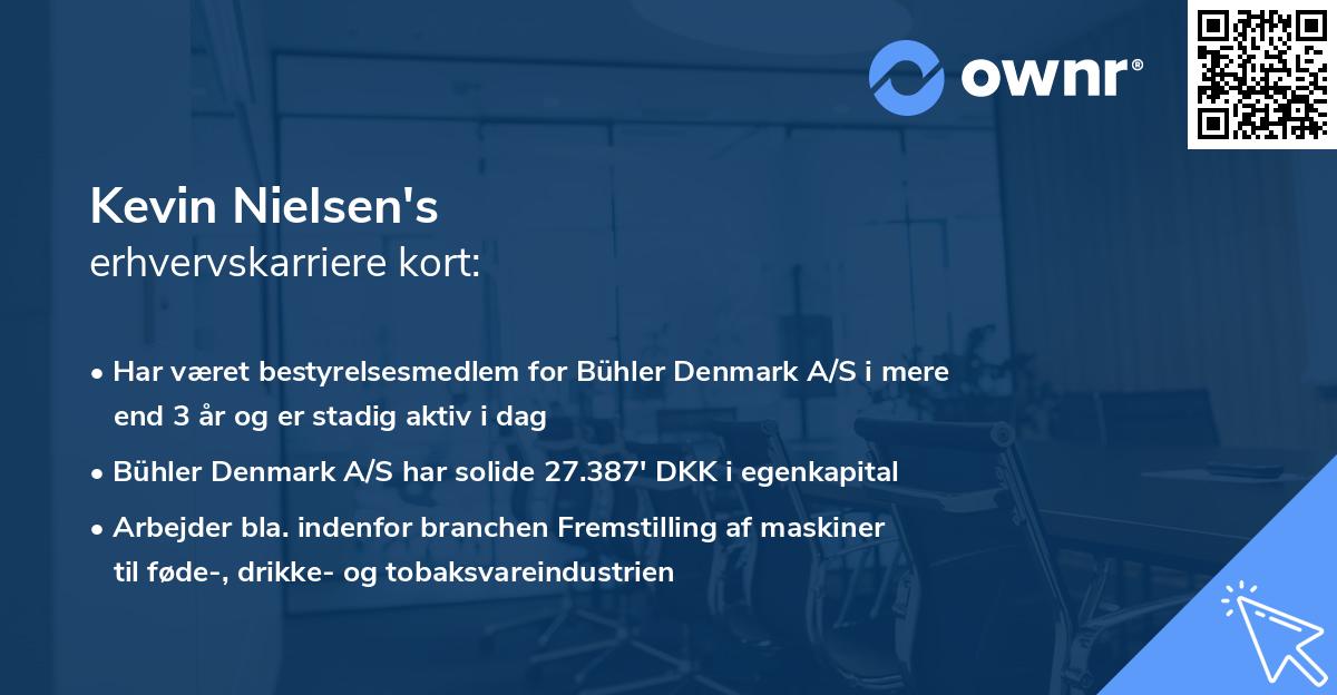 Kevin Nielsen's erhvervskarriere kort