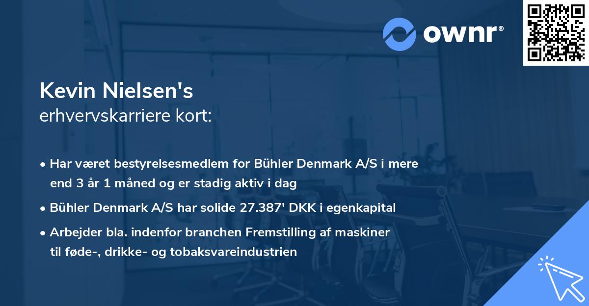 Kevin Nielsen's erhvervskarriere kort