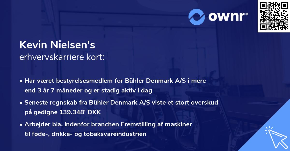 Kevin Nielsen's erhvervskarriere kort