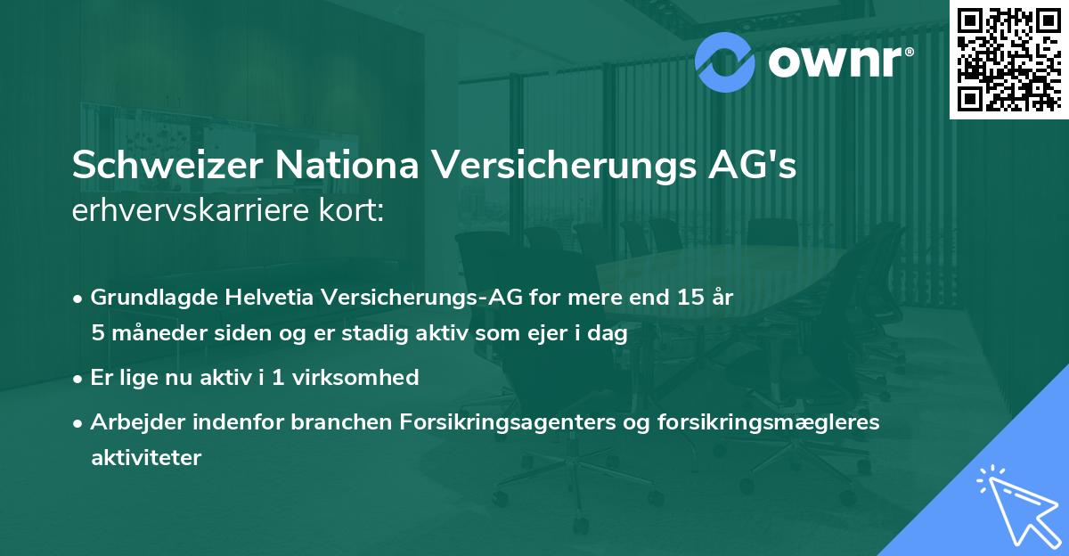 Schweizer Nationa Versicherungs AG's erhvervskarriere kort
