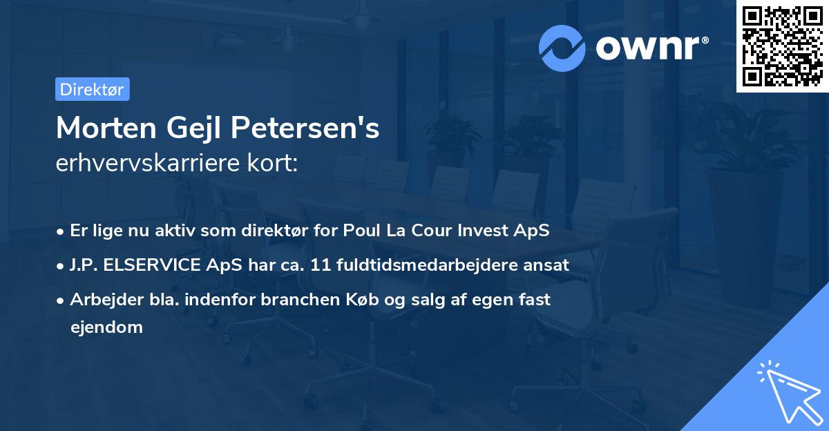 Morten Gejl Petersen's erhvervskarriere kort