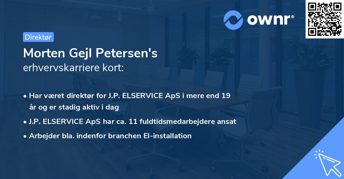 Morten Gejl Petersen's erhvervskarriere kort