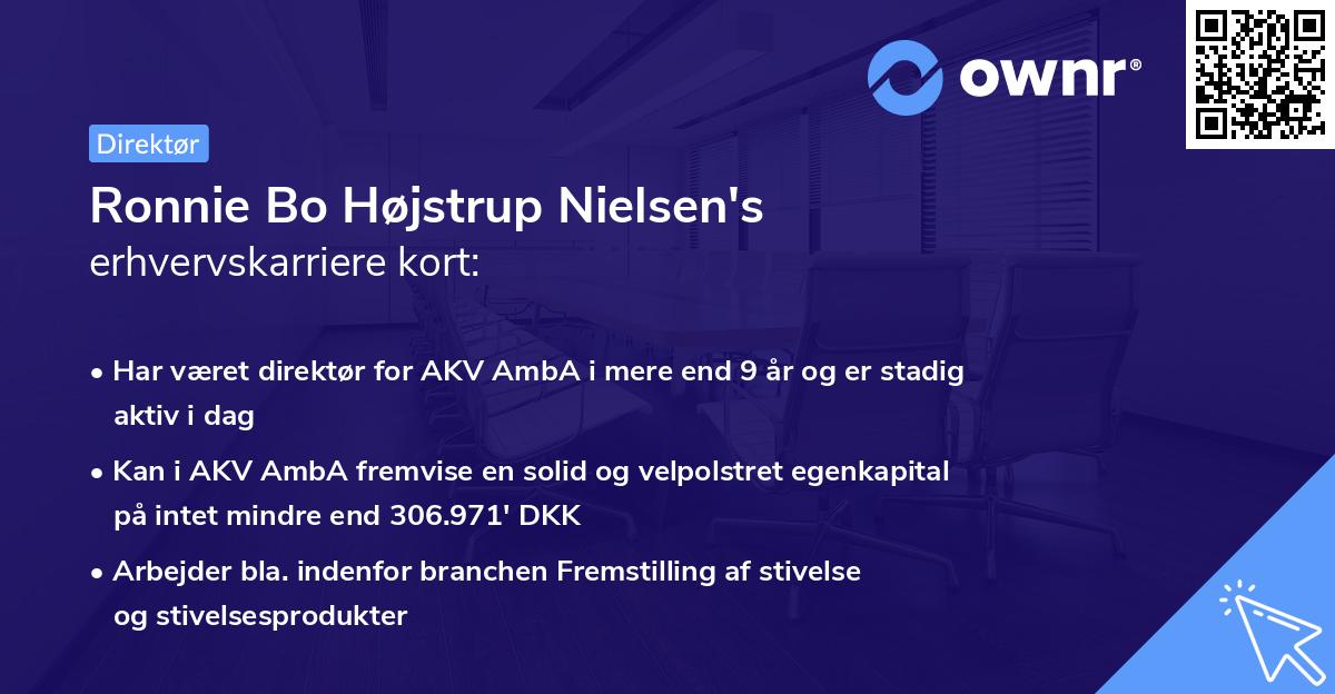 Ronnie Bo Højstrup Nielsen's erhvervskarriere kort