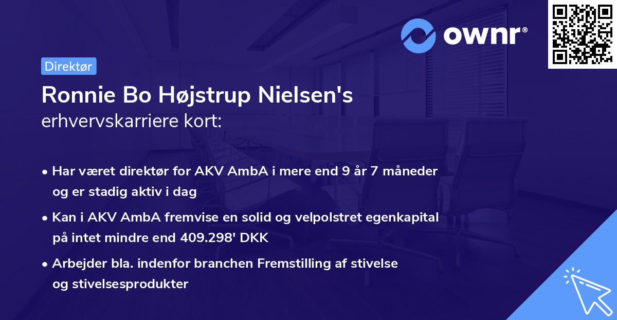 Ronnie Bo Højstrup Nielsen's erhvervskarriere kort