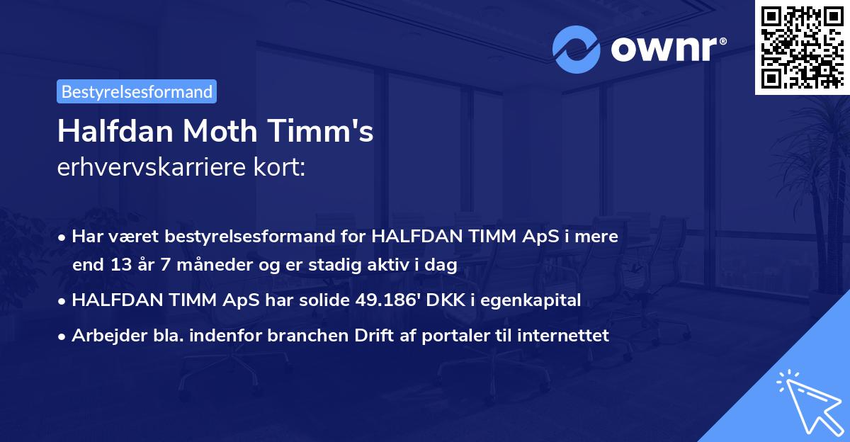 Halfdan Moth Timm's erhvervskarriere kort