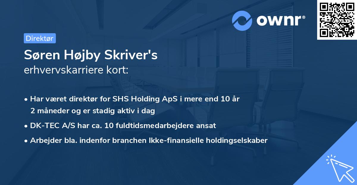Søren Højby Skriver's erhvervskarriere kort
