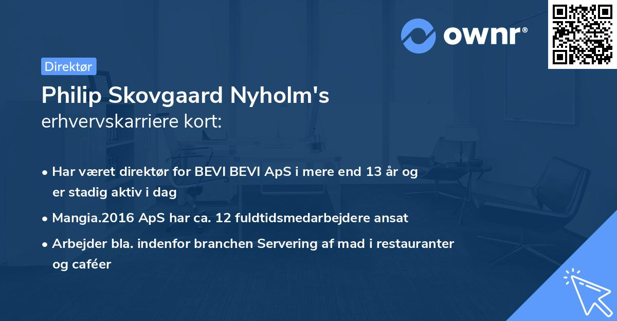Philip Skovgaard Nyholm's erhvervskarriere kort
