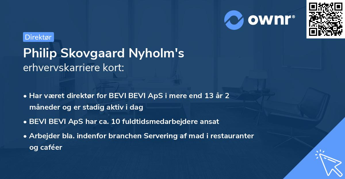 Philip Skovgaard Nyholm's erhvervskarriere kort