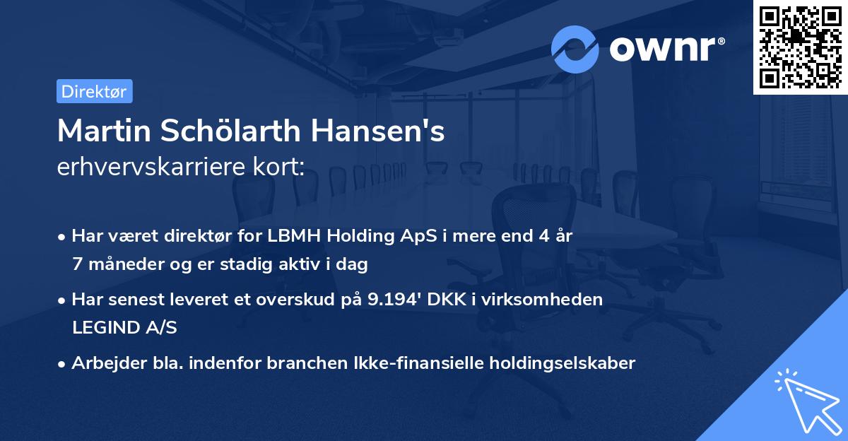 Martin Schölarth Hansen's erhvervskarriere kort