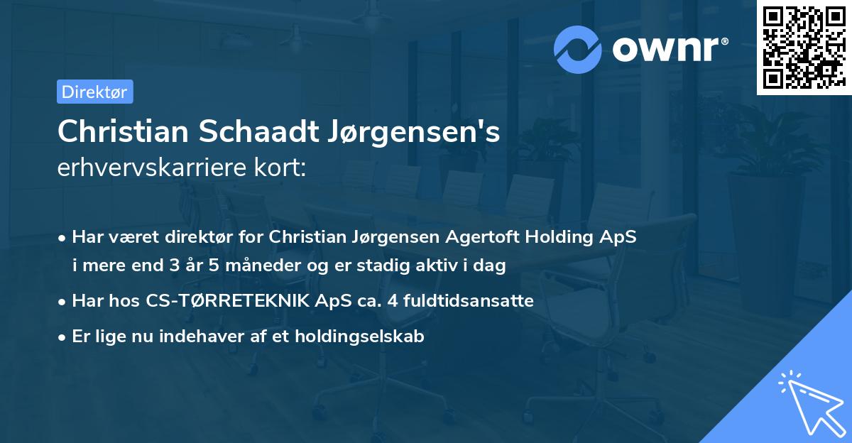 Christian Schaadt Jørgensen's erhvervskarriere kort