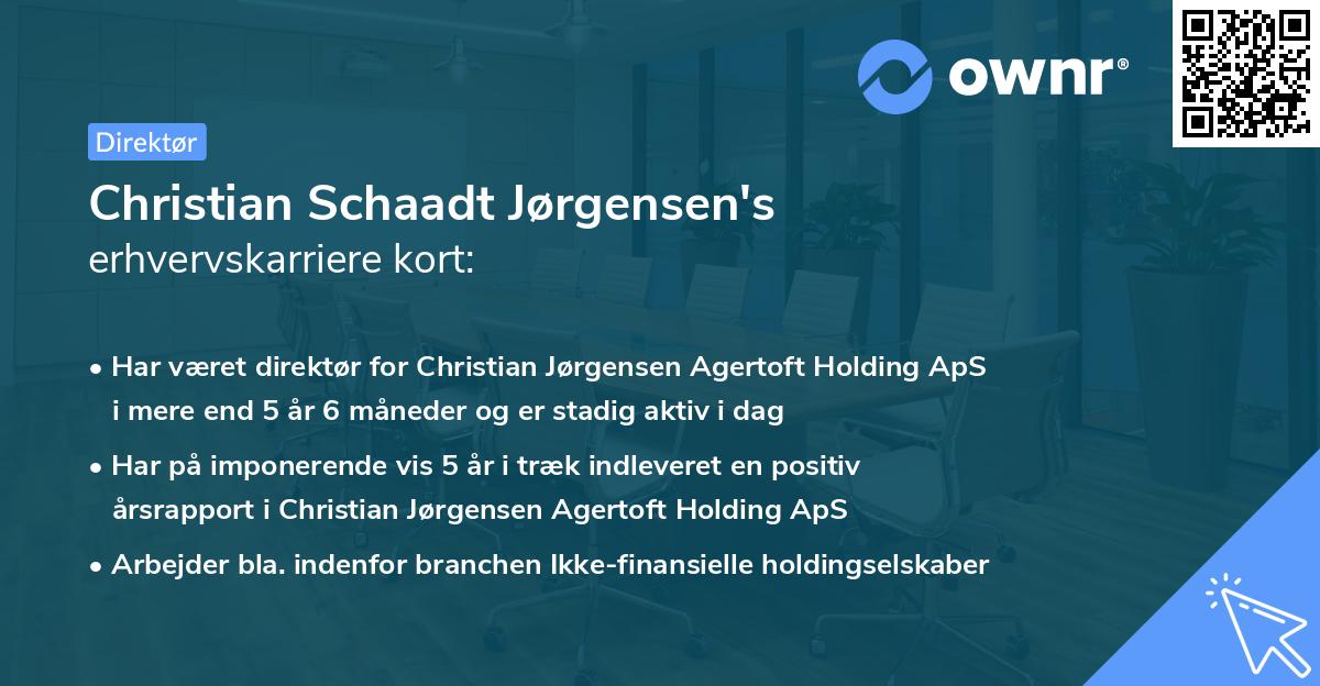 Christian Schaadt Jørgensen's erhvervskarriere kort