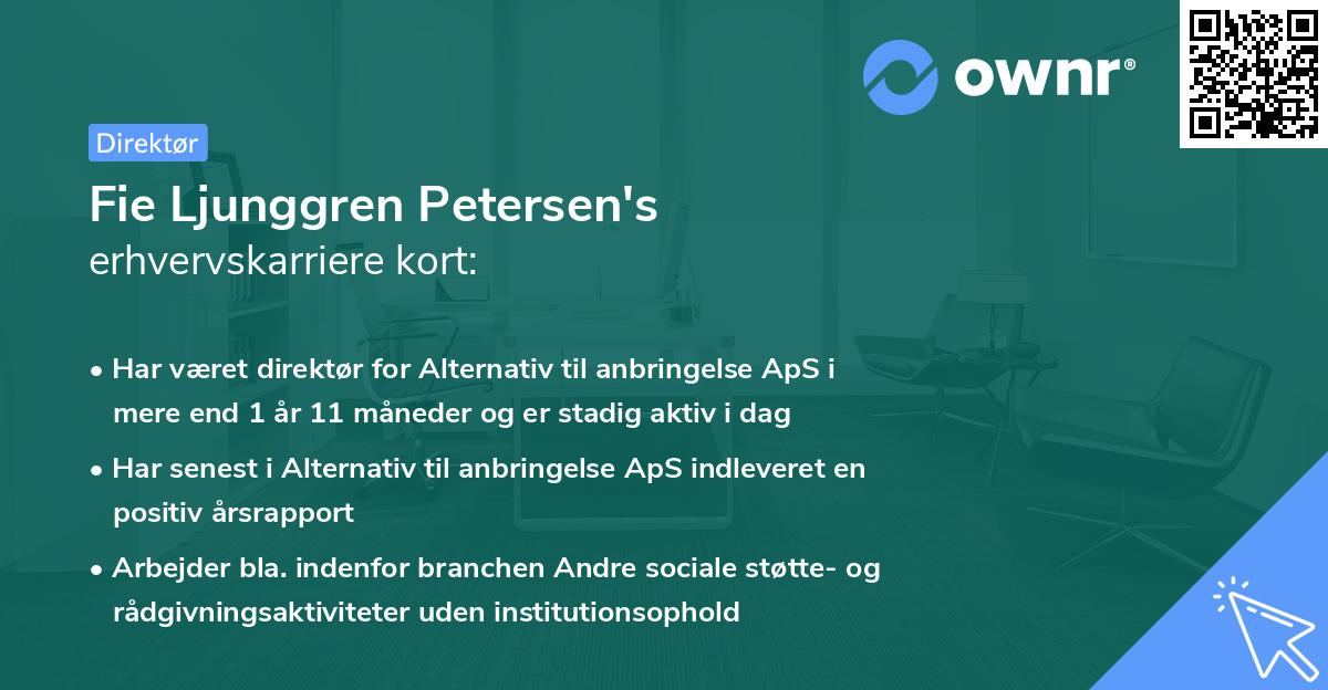 Fie Ljunggren Petersen's erhvervskarriere kort