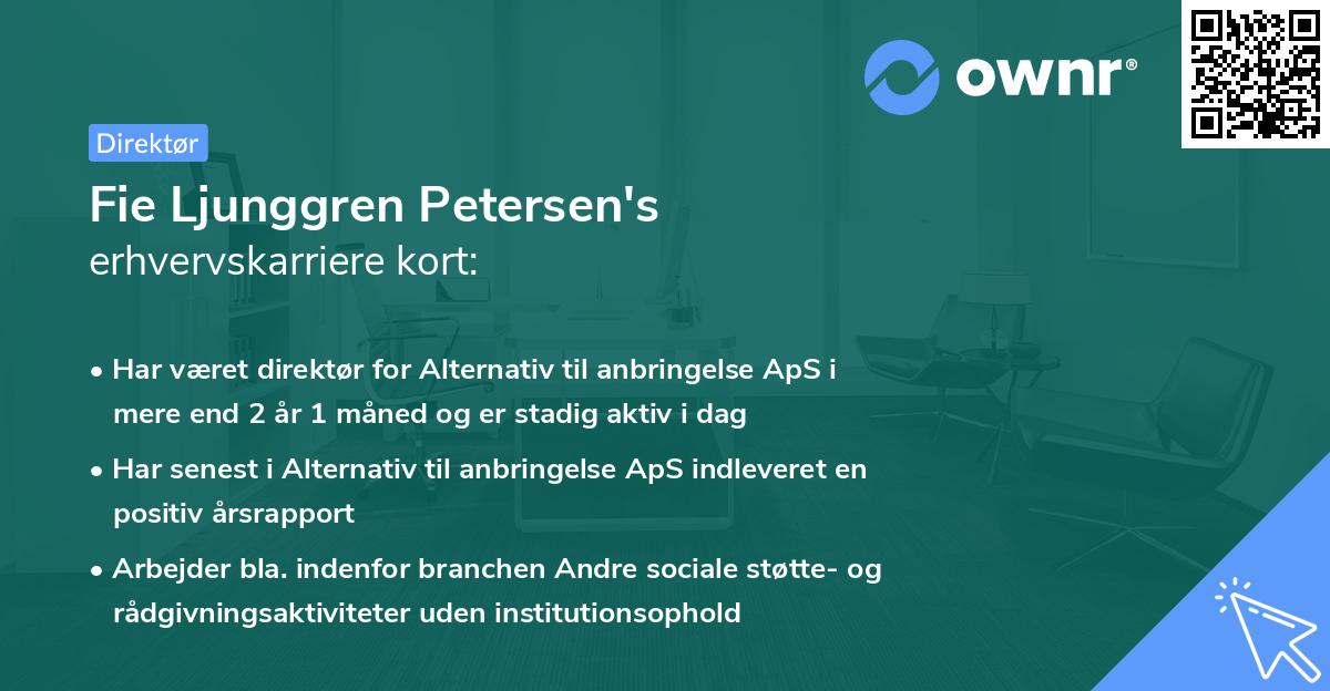 Fie Ljunggren Petersen's erhvervskarriere kort