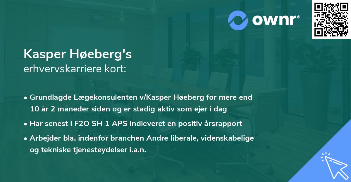 Kasper Høeberg's erhvervskarriere kort