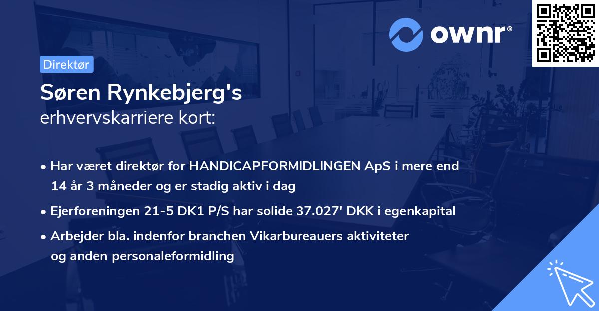 Søren Rynkebjerg's erhvervskarriere kort