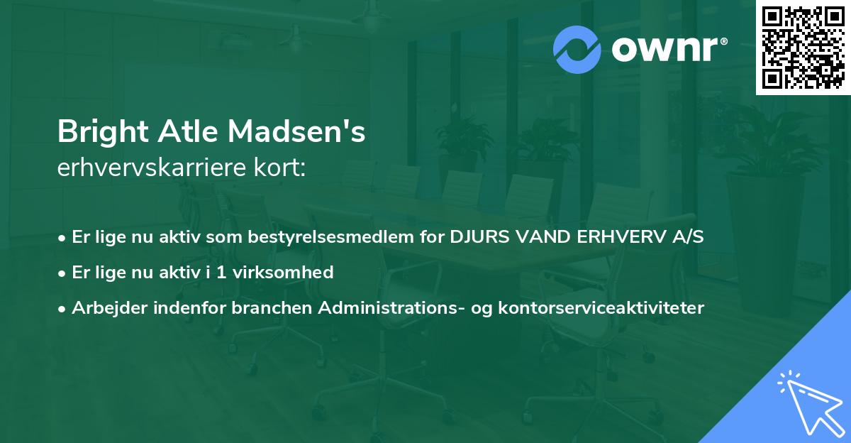 Bright Atle Madsen's erhvervskarriere kort