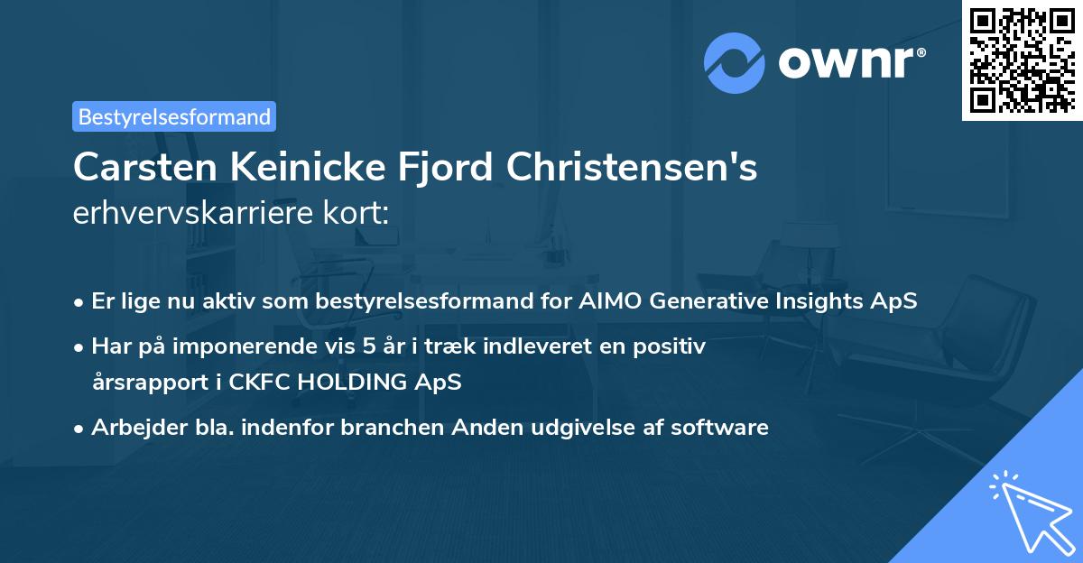 Carsten Keinicke Fjord Christensen's erhvervskarriere kort