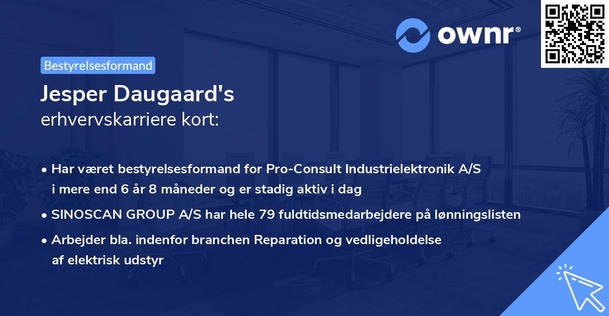 Jesper Daugaard's erhvervskarriere kort