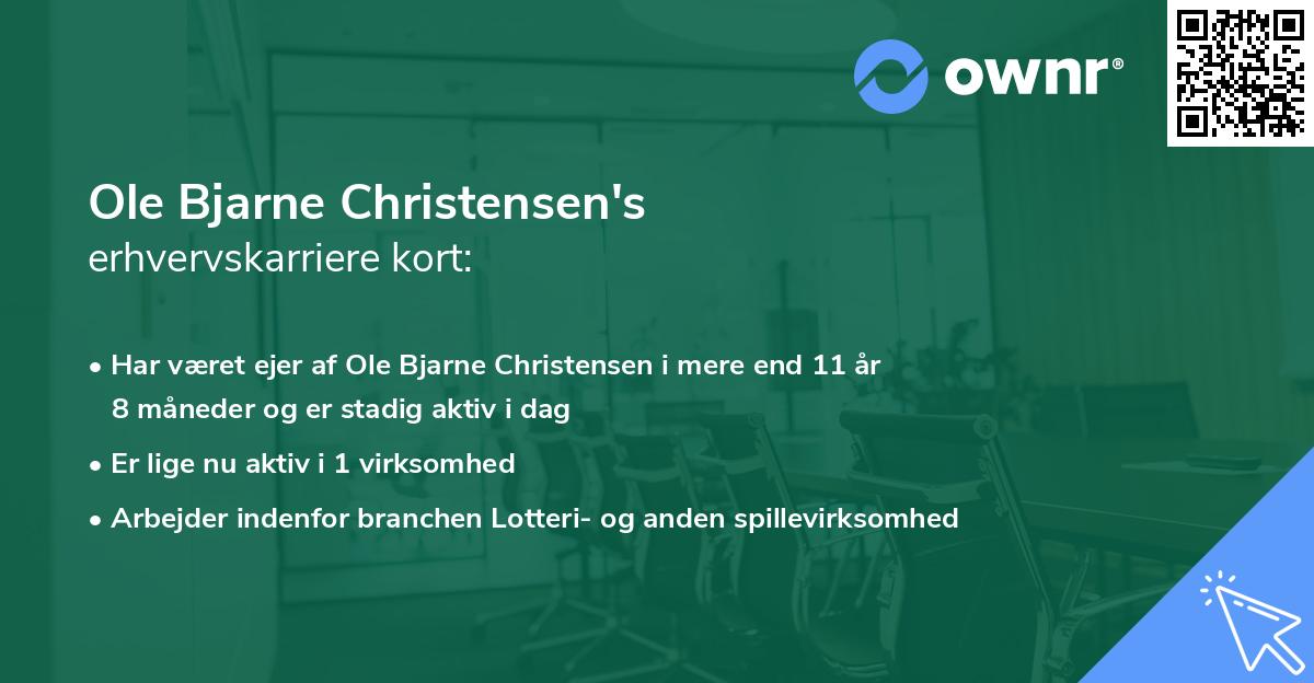 Ole Bjarne Christensen's erhvervskarriere kort