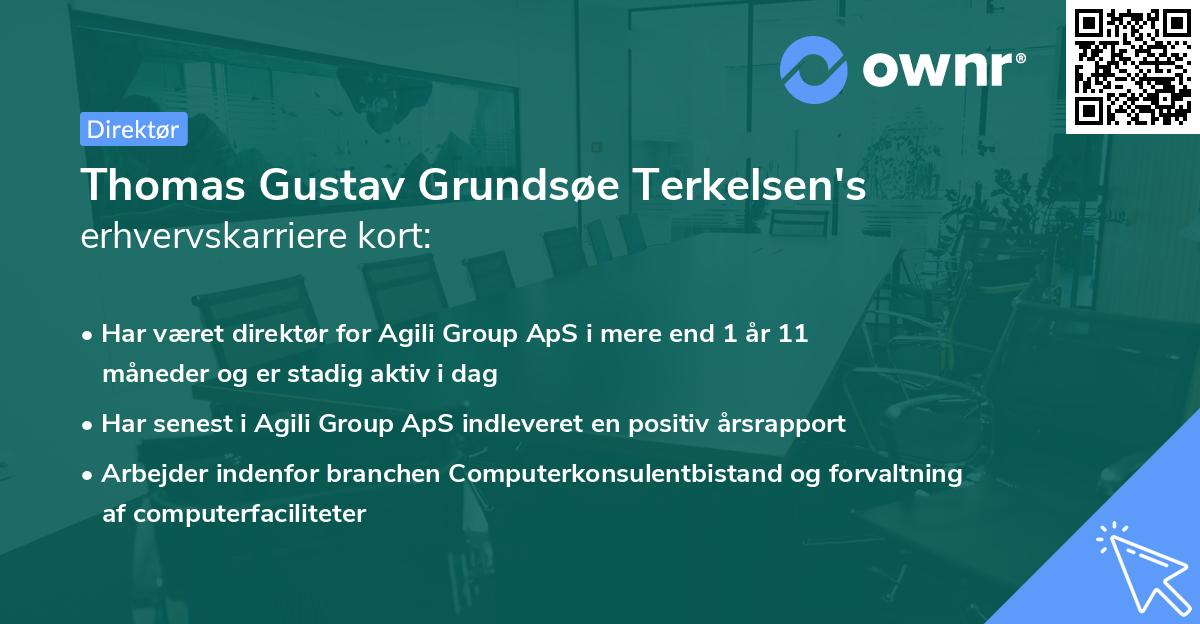 Thomas Gustav Grundsøe Terkelsen's erhvervskarriere kort