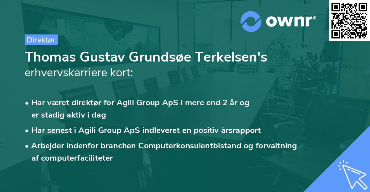 Thomas Gustav Grundsøe Terkelsen's erhvervskarriere kort
