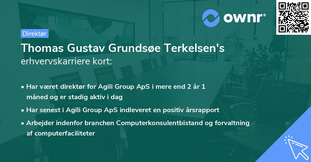 Thomas Gustav Grundsøe Terkelsen's erhvervskarriere kort