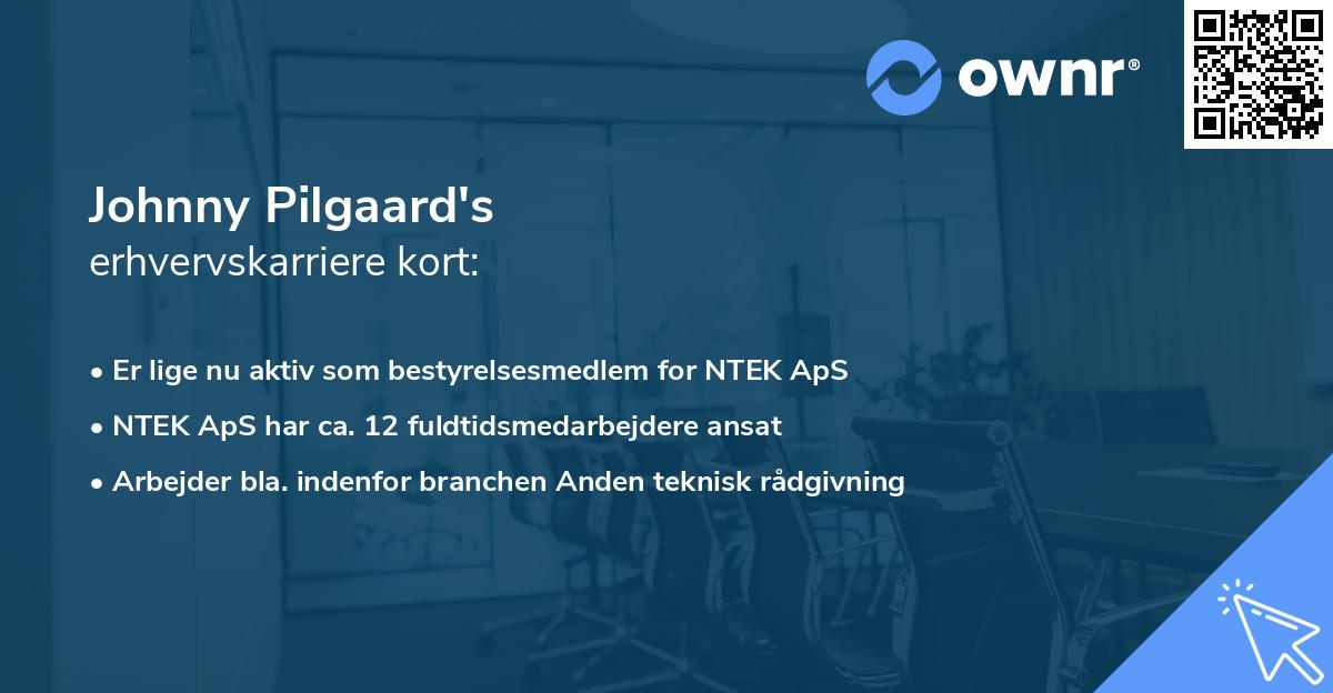 Johnny Pilgaard's erhvervskarriere kort
