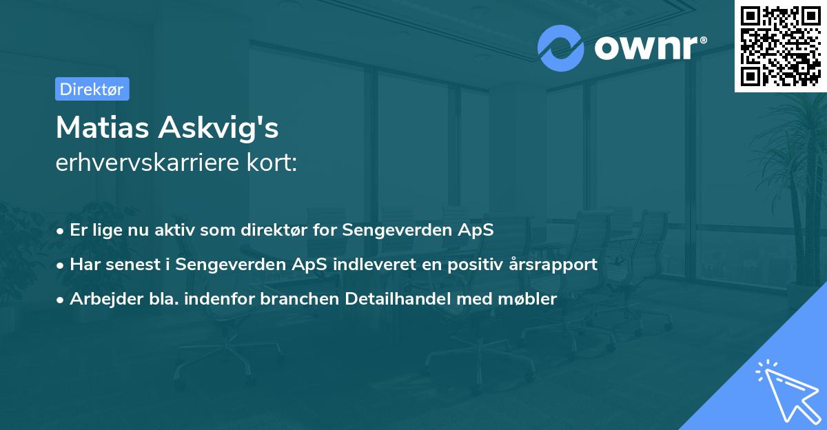 Matias Askvig's erhvervskarriere kort