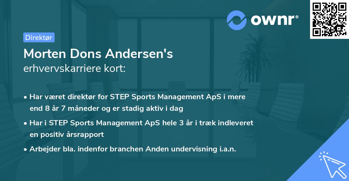 Morten Dons Andersen's erhvervskarriere kort