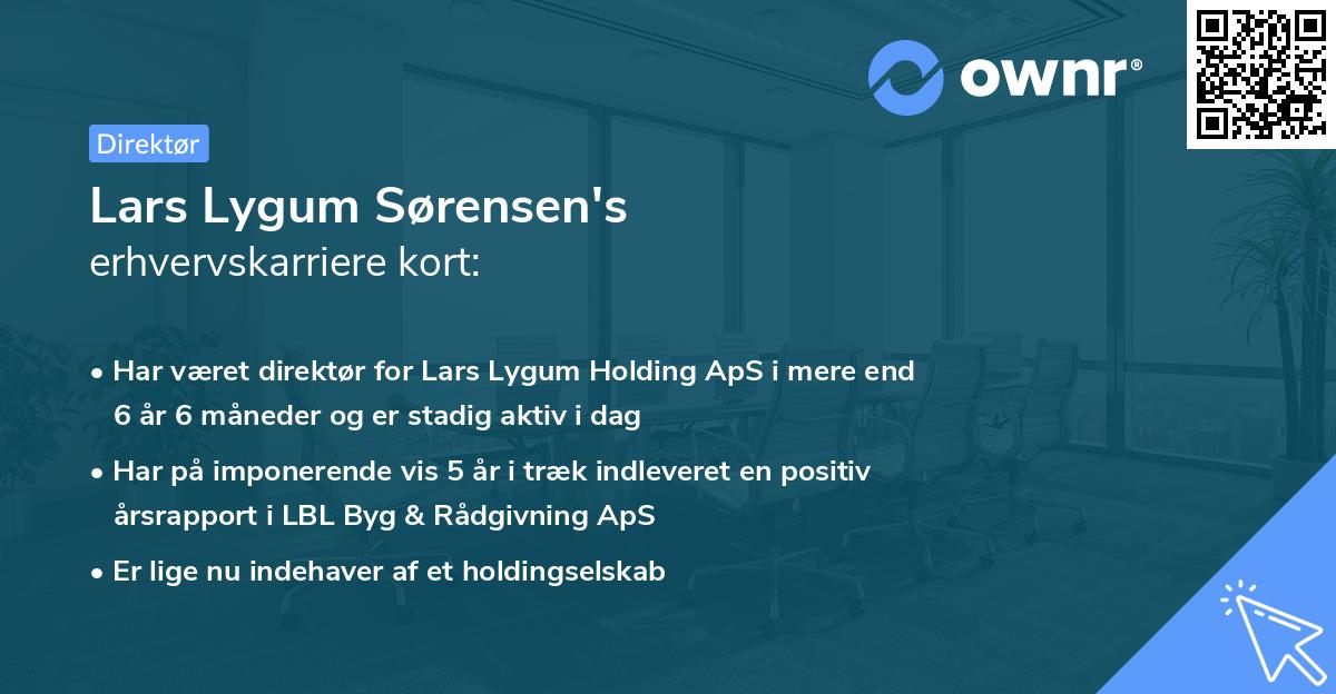 Lars Lygum Sørensen's erhvervskarriere kort