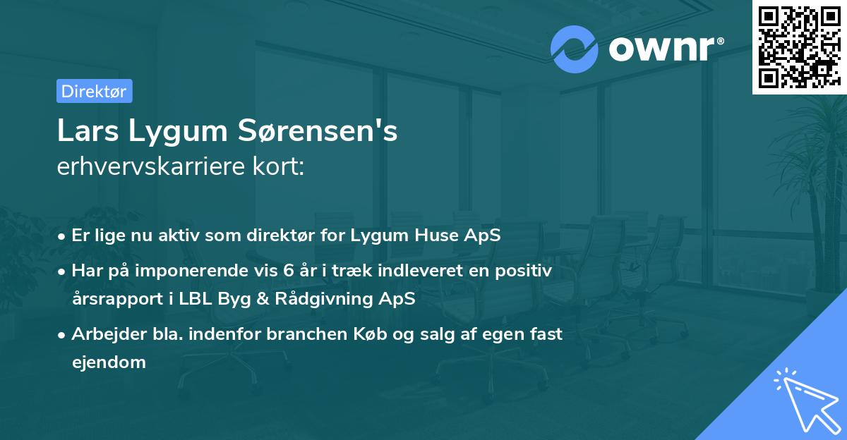 Lars Lygum Sørensen's erhvervskarriere kort