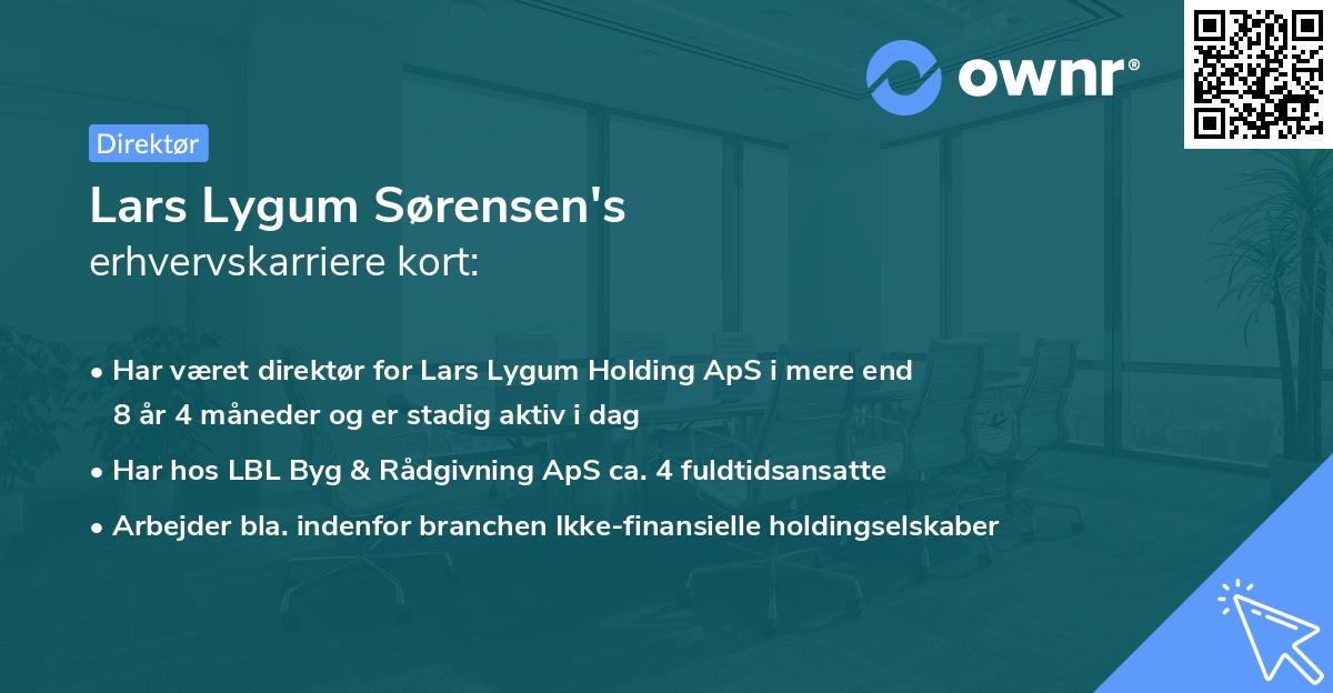 Lars Lygum Sørensen's erhvervskarriere kort
