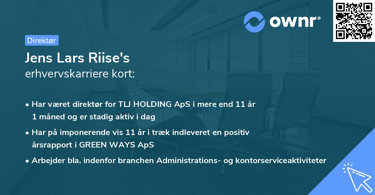 Jens Lars Riise's erhvervskarriere kort
